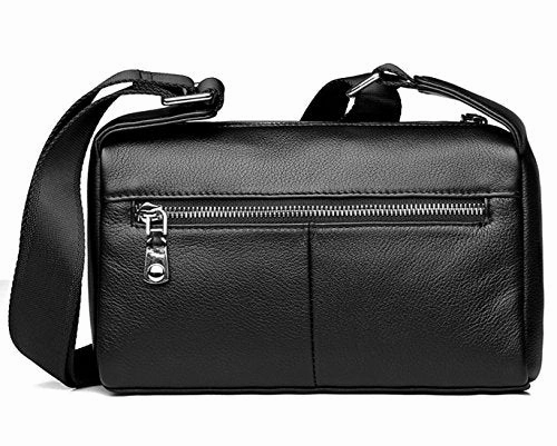 Saierlong New Mens Black Genuine Leather Briefcase Messenger Bags Business Handbags