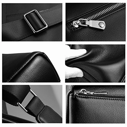 Saierlong New Mens Black Genuine Leather Briefcase Messenger Bags Business Handbags