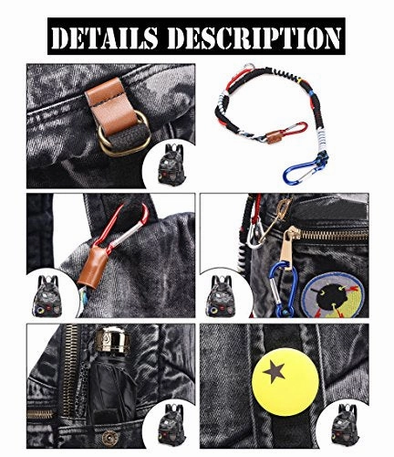 Saierlong Women'S And Girl'S Denim Hiking Daypacks Jeans Satchel Travel Backpack (Black)