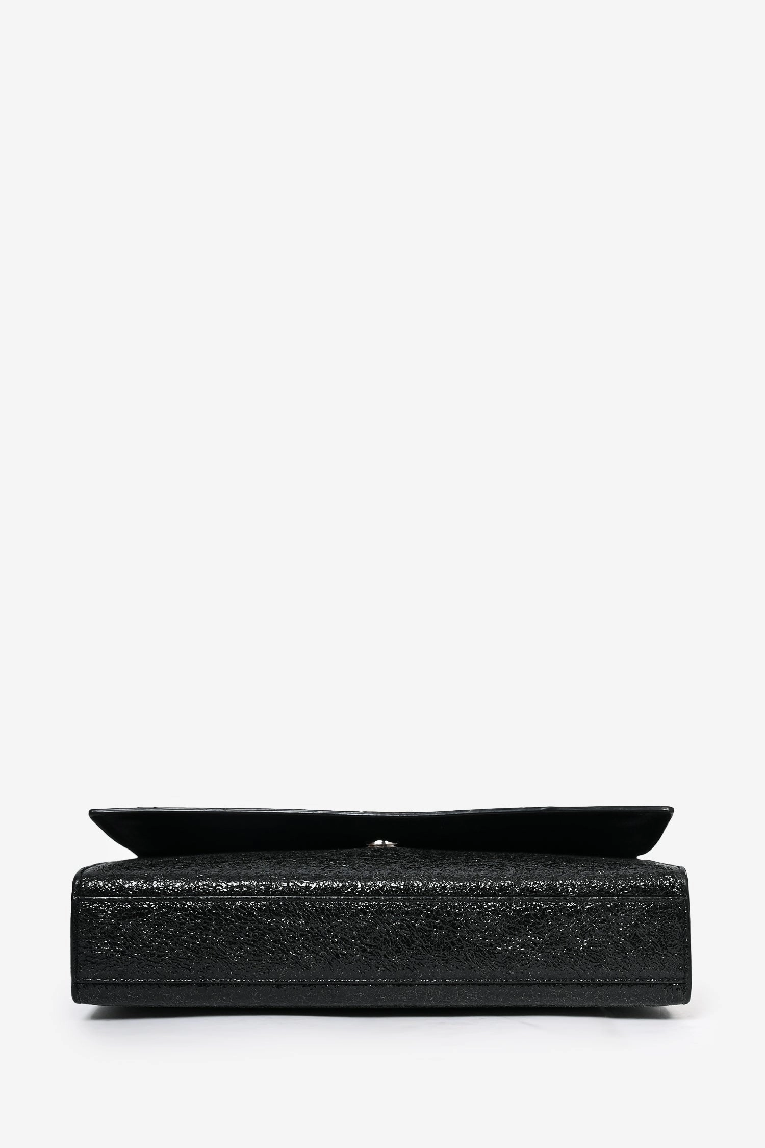Saint Laurent 2015 Black Crackled Patent Leather Medium Kate Crossbody