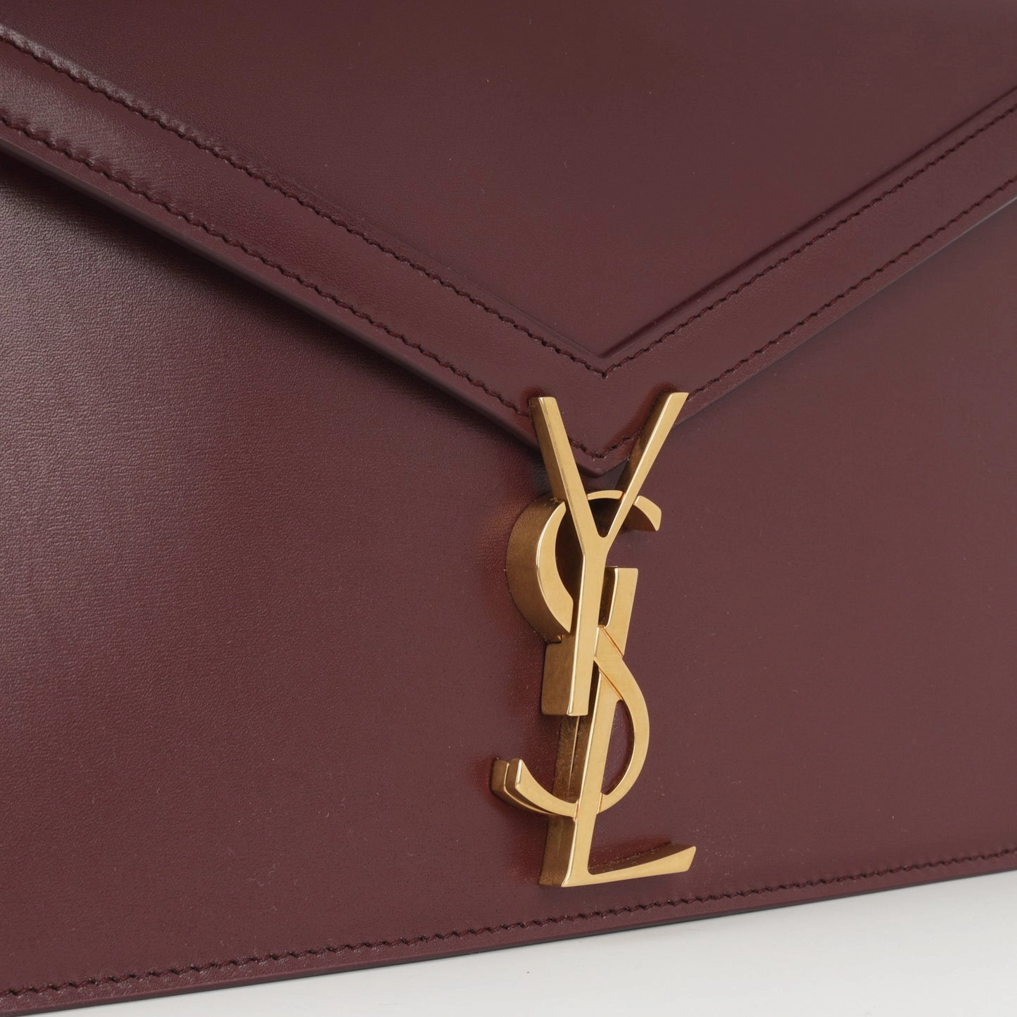Saint Laurent - Cassandra Medium Chain Bag - Burgundy Smooth Calfskin GHW