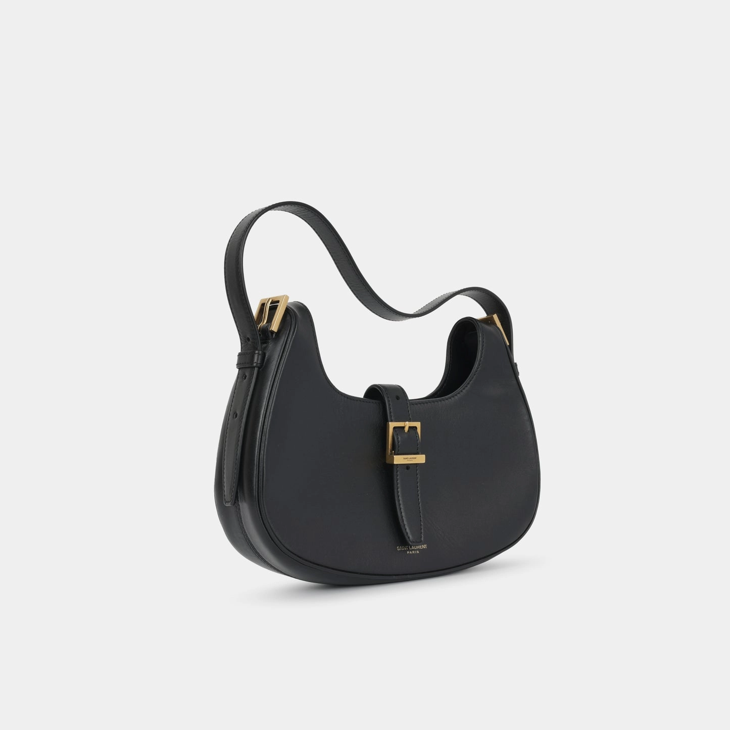 Saint Laurent - Le Fermoir Shoulder Bag - Black Calfskin GHW - pre-loved