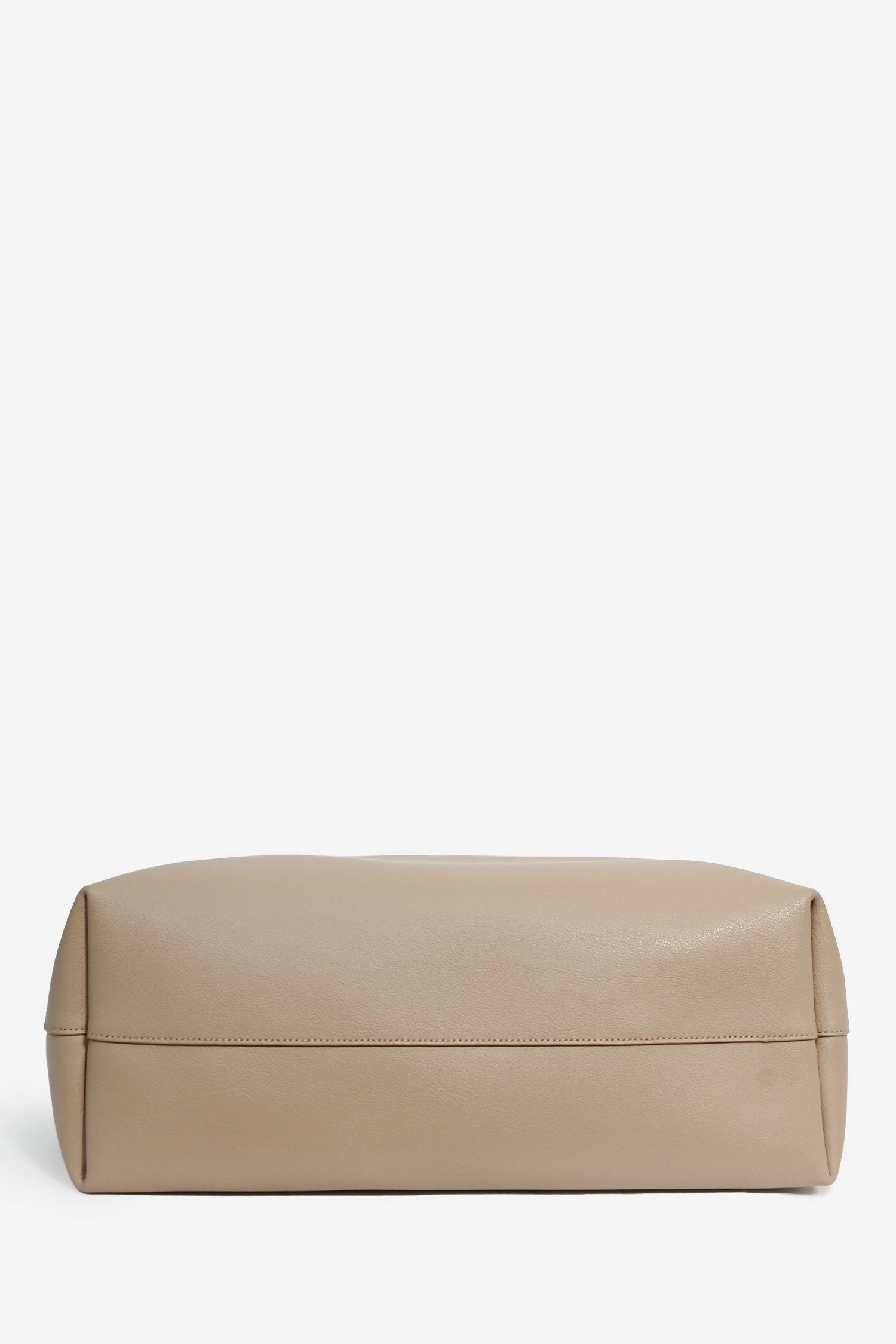 Saint Laurent Beige Leather Shopping E/W Tote with Pouch