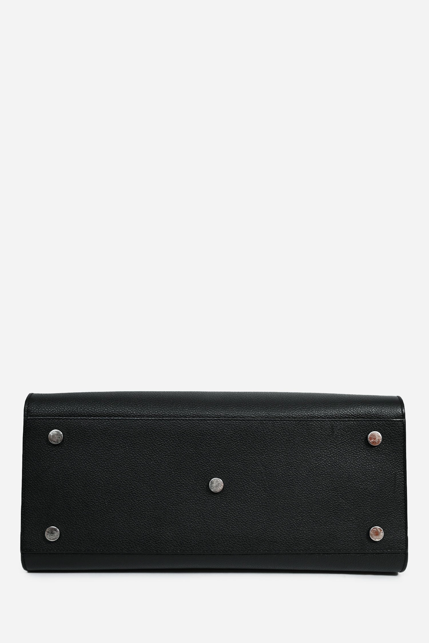 Saint Laurent Black Grained Leather Python Embossed Handle Small Sac de Jour With Strap