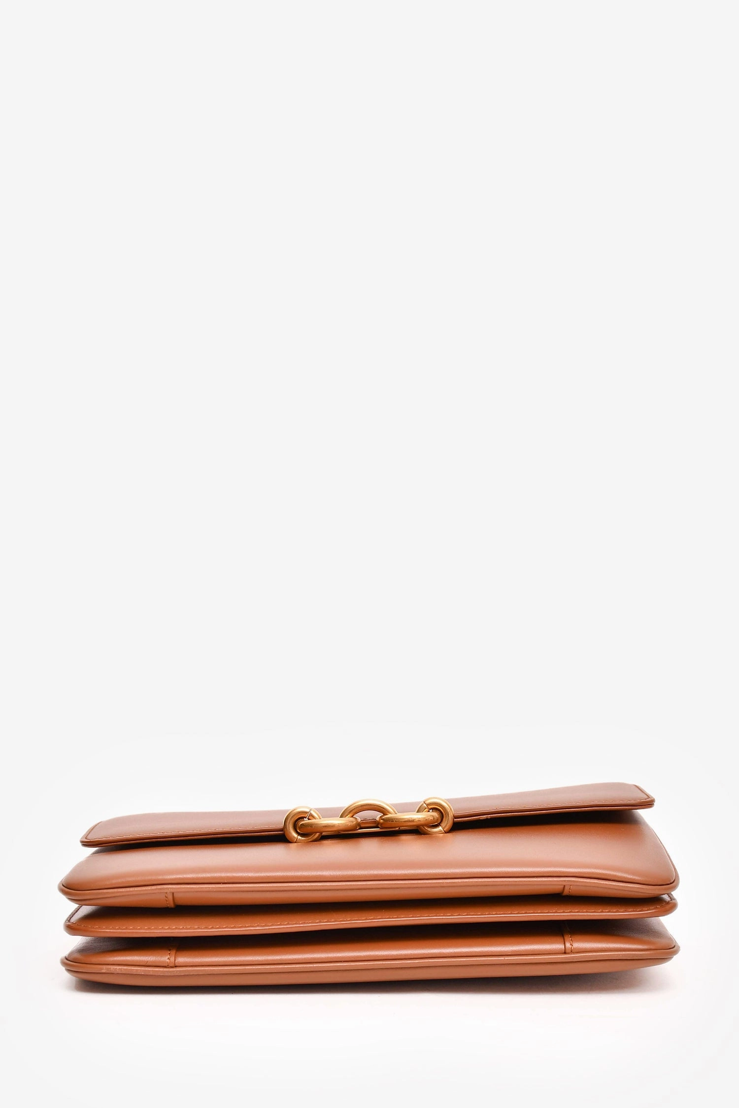 Saint Laurent Brown Leather 'Le Maillon' Shoulder Bag