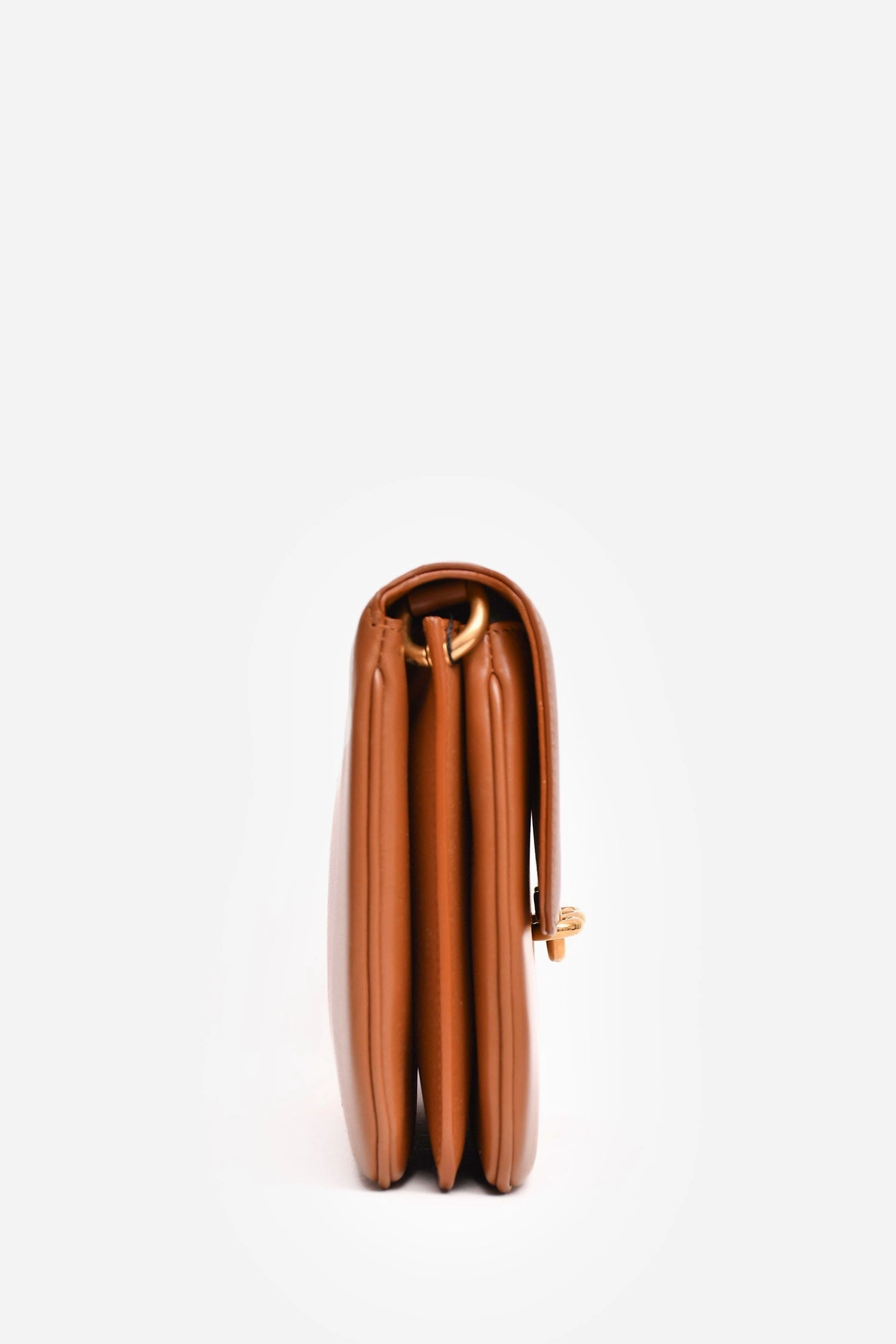 Saint Laurent Brown Leather 'Le Maillon' Shoulder Bag