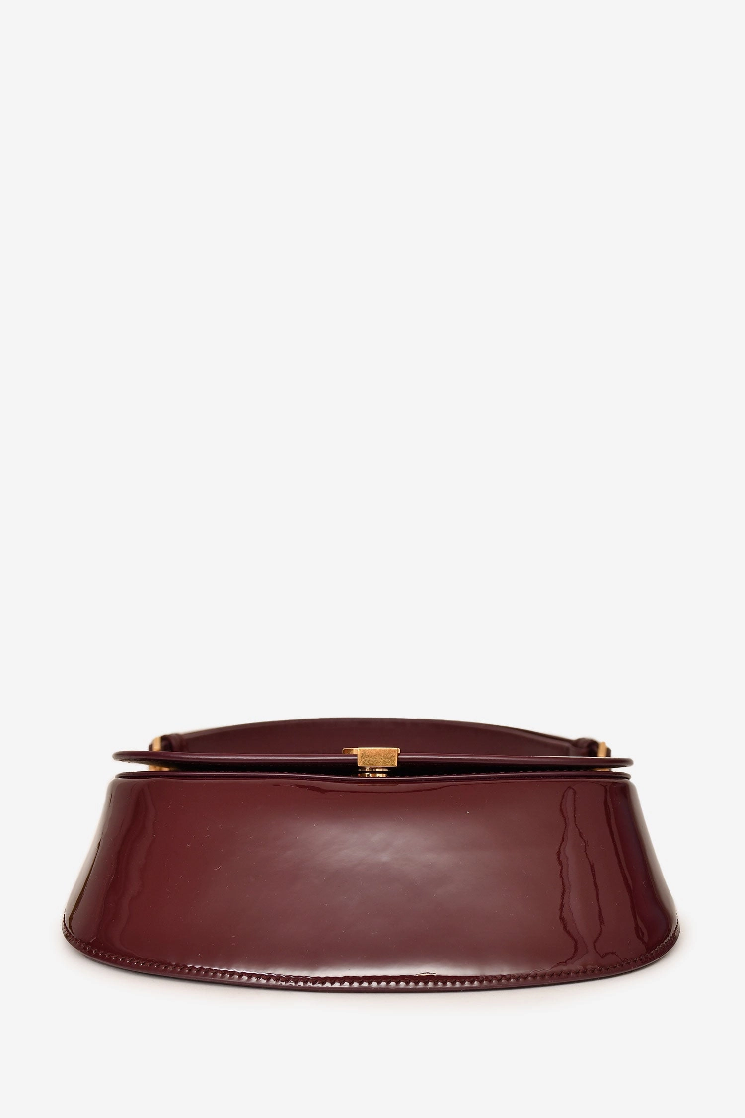 Saint Laurent Burgundy Patent Leather Voltaire Top Handle Bag