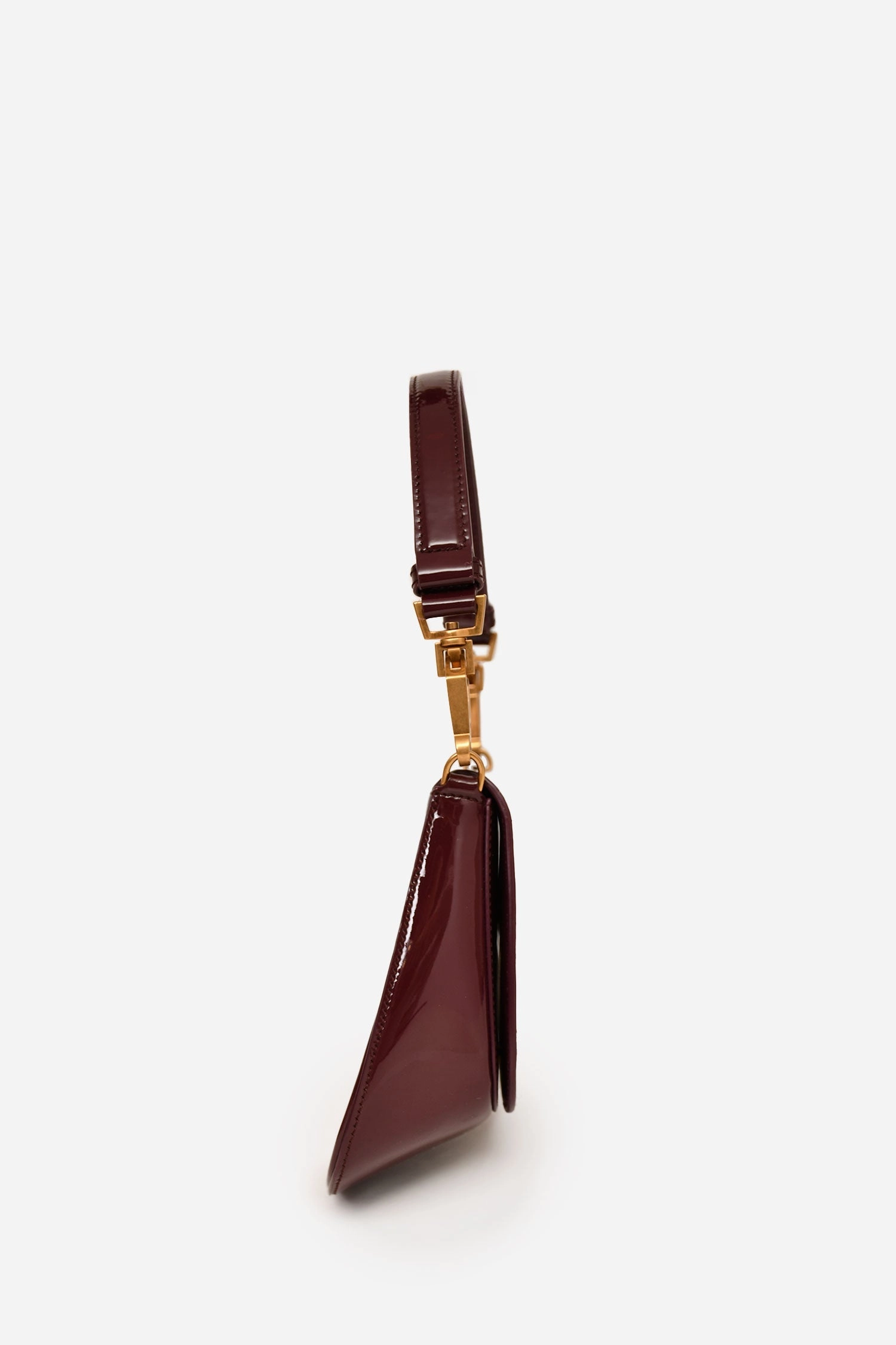 Saint Laurent Burgundy Patent Leather Voltaire Top Handle Bag