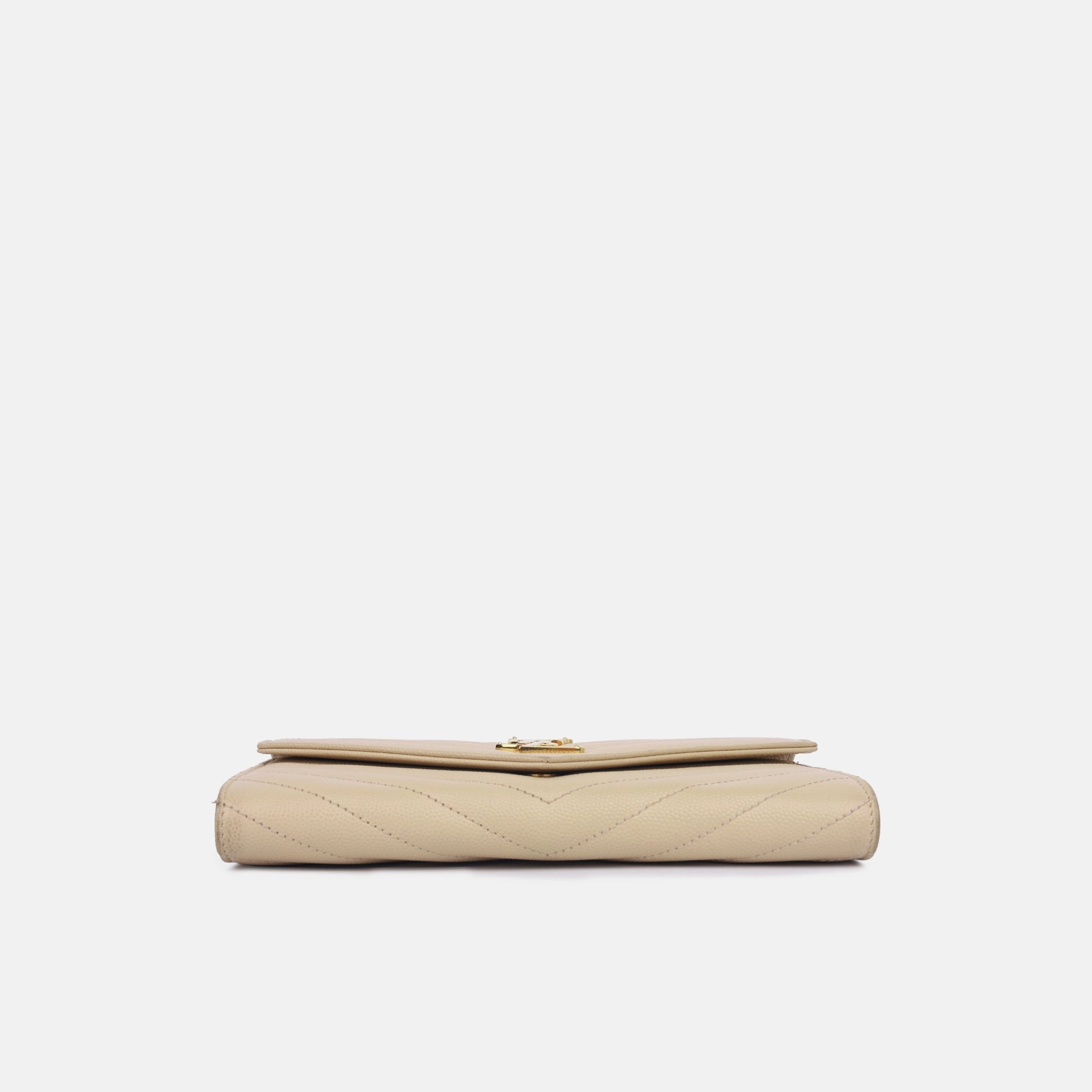 Saint Laurent Cassandre Wallet - Beige