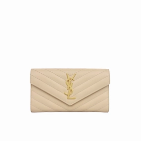 Saint Laurent Cassandre Wallet - Beige
