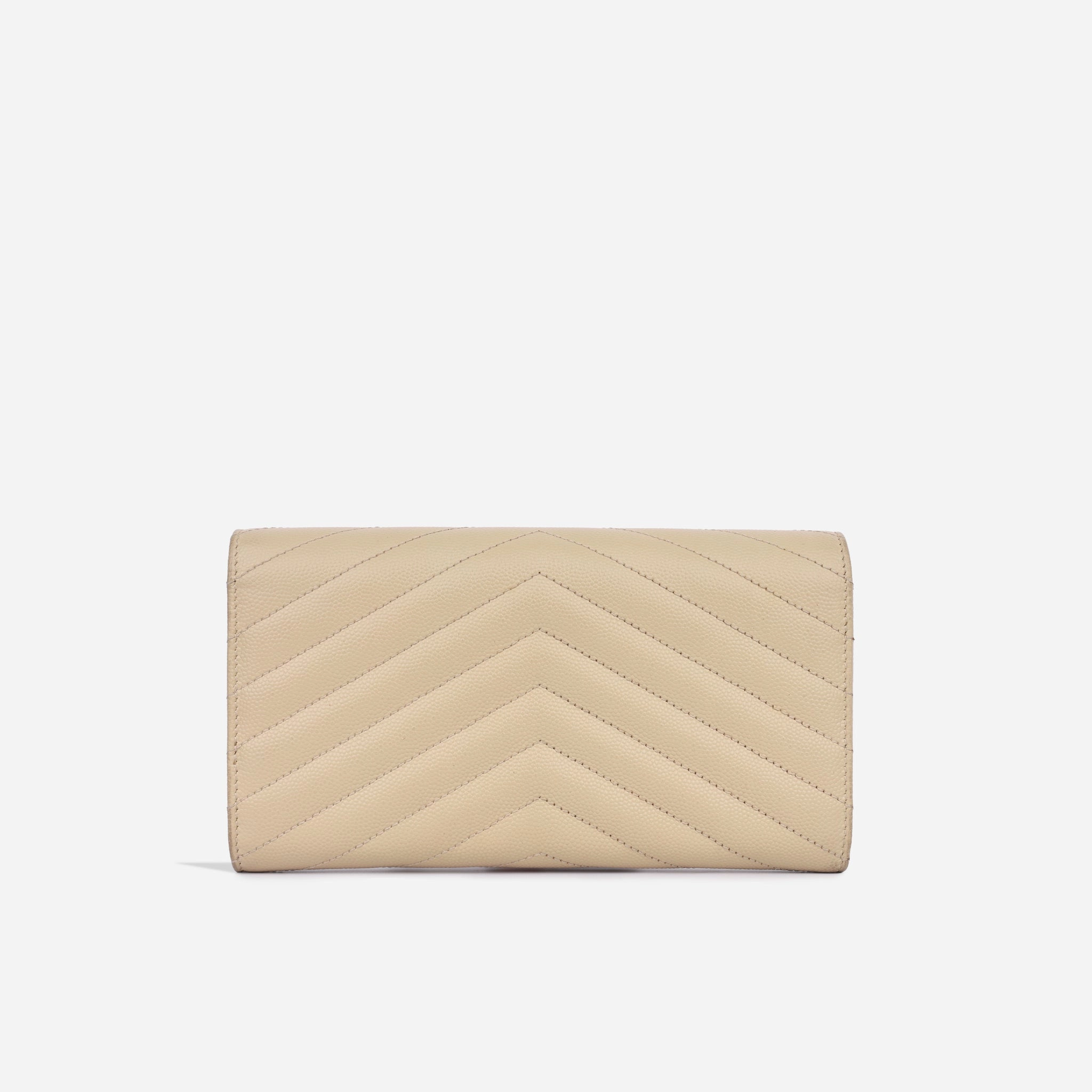 Saint Laurent Cassandre Wallet - Beige