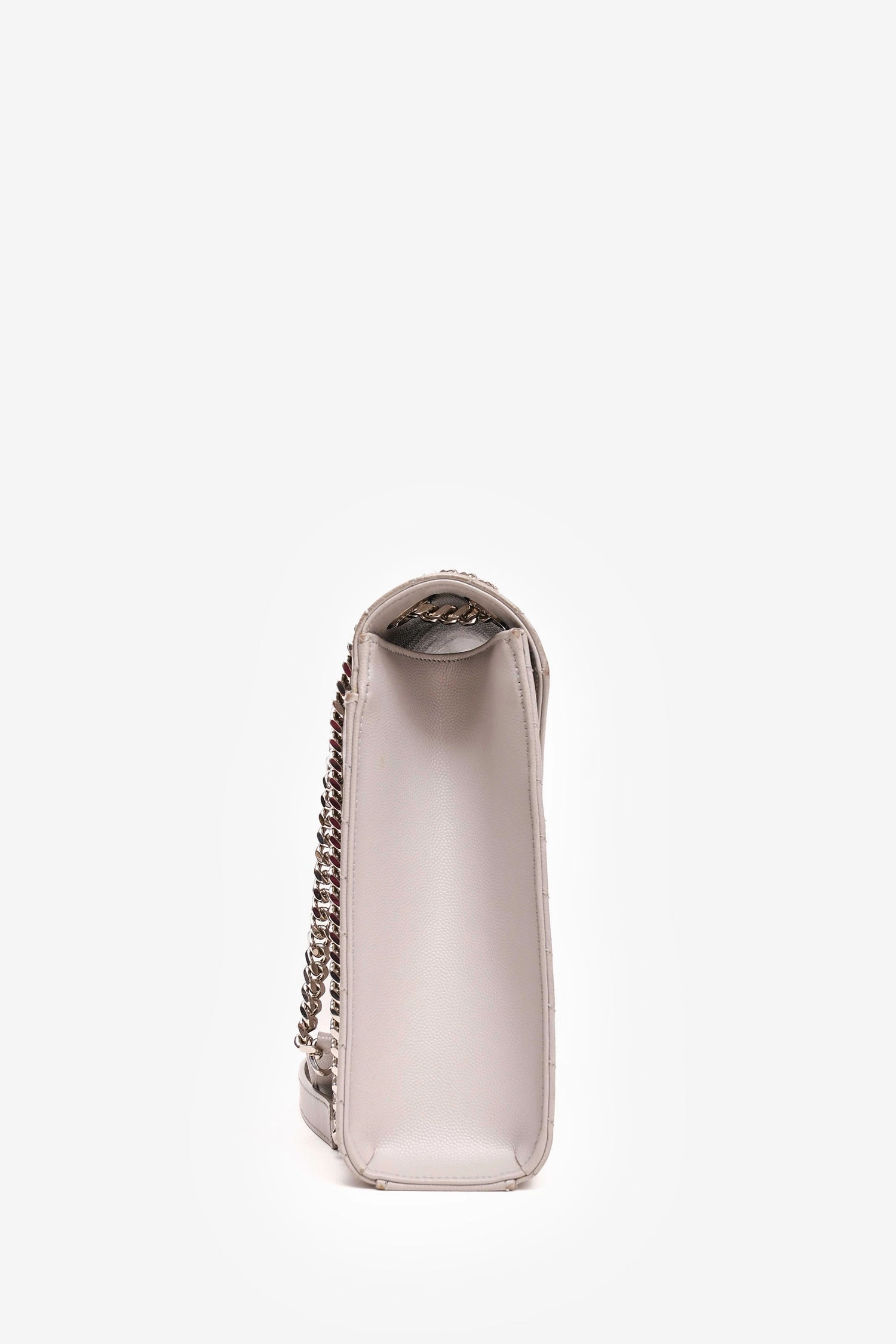 Saint Laurent Grey Chevron Leather Large Envelop Shoulder Bag