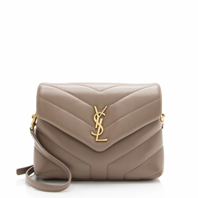 Saint Laurent Matelasse Calfskin Monogram LouLou Toy Crossbody Bag (SHF-23329)