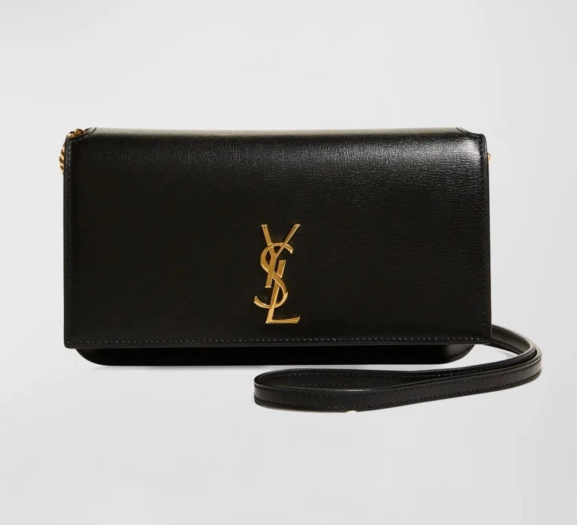 Saint Laurent Monogram Phone Holder Crossbody Bag in Leather