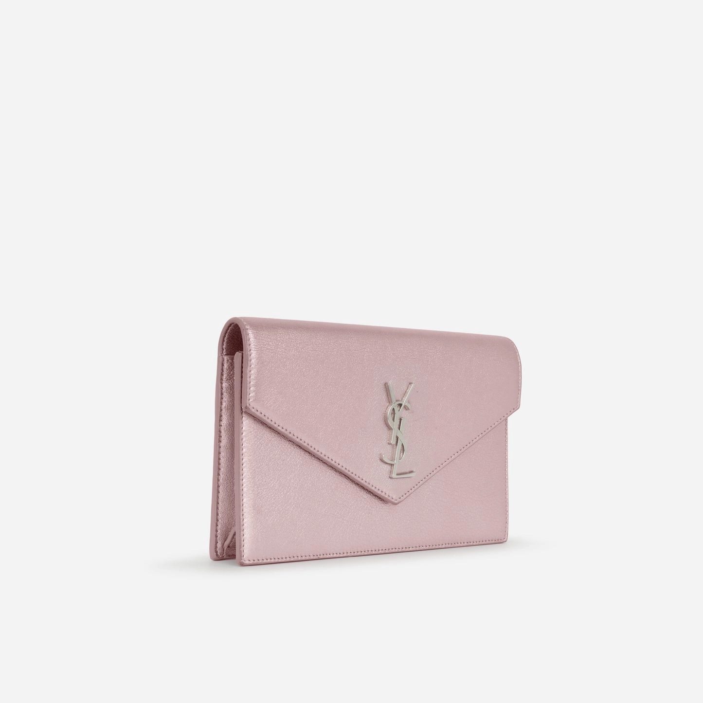 Saint Laurent Saint Laurent - Uptown Wallet on Chain - Metallic Pink Calfskin SHW - Pre-Loved