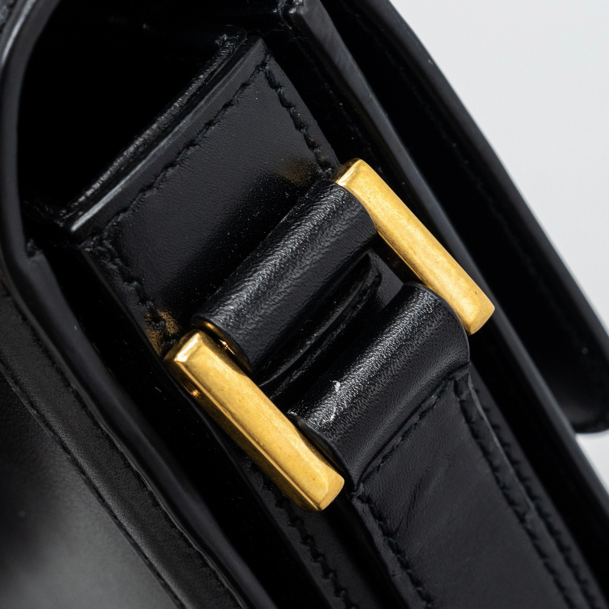 Saint Laurent Small Solferino Satchel Crossbody Bag Box Calfskin Black GHW
