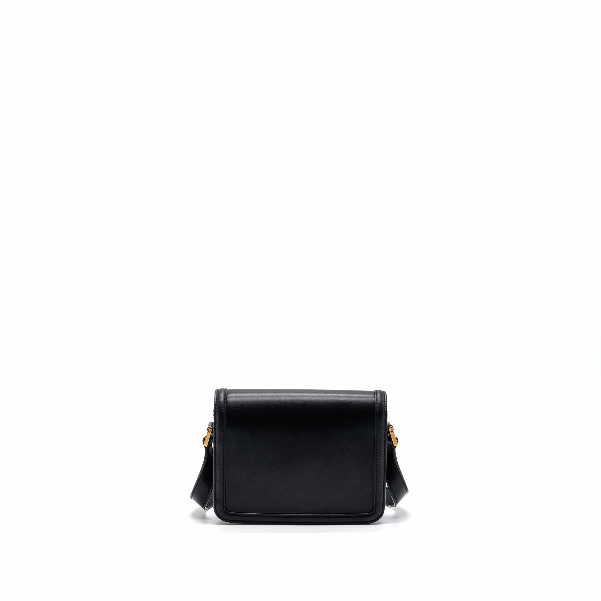 Saint Laurent Small Solferino Satchel Crossbody Bag Box Calfskin Black GHW