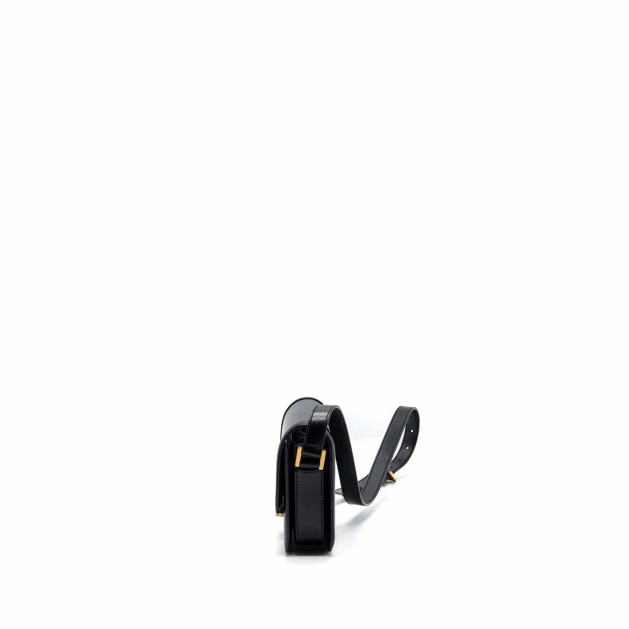 Saint Laurent Small Solferino Satchel Crossbody Bag Box Calfskin Black GHW