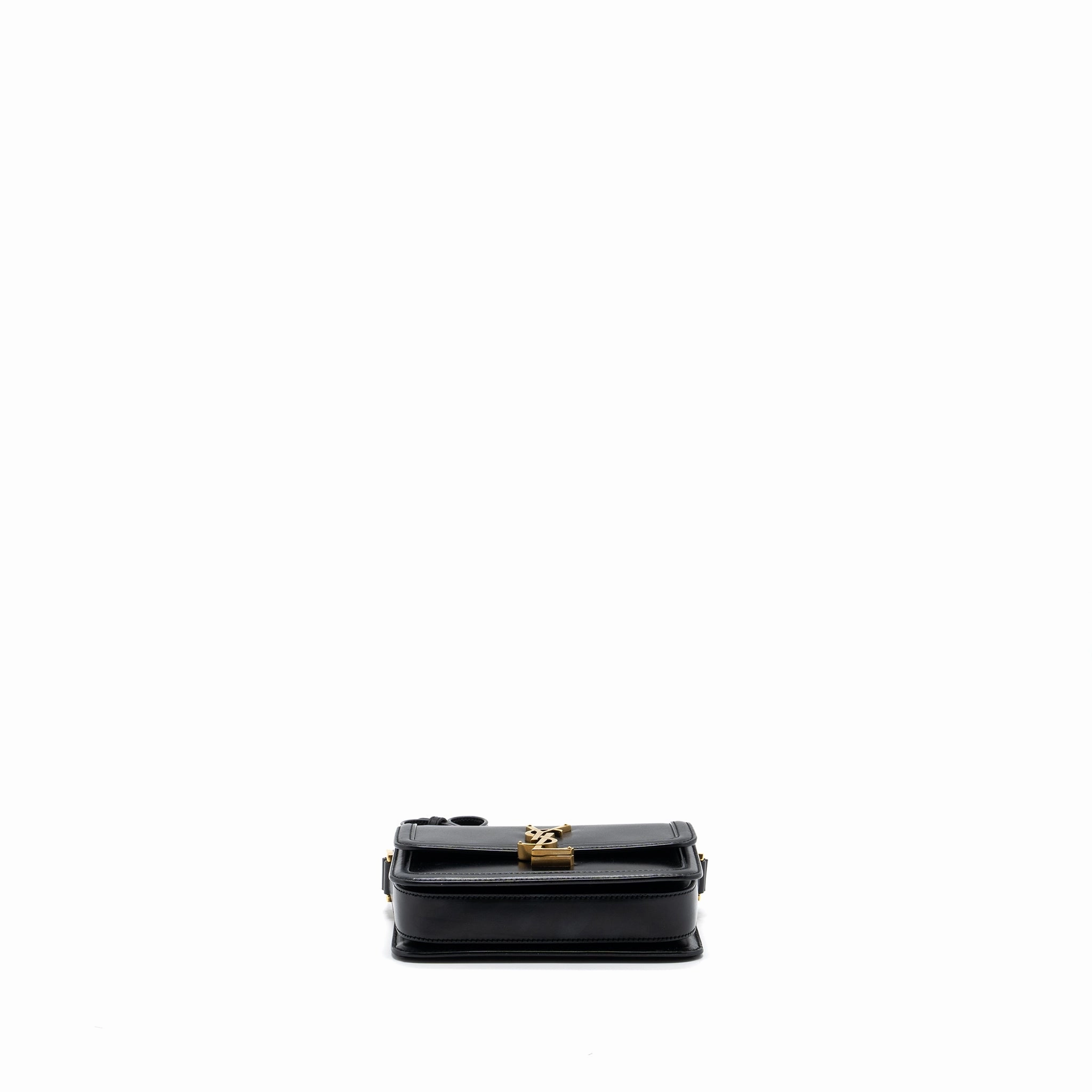 Saint Laurent Small Solferino Satchel Crossbody Bag Box Calfskin Black GHW