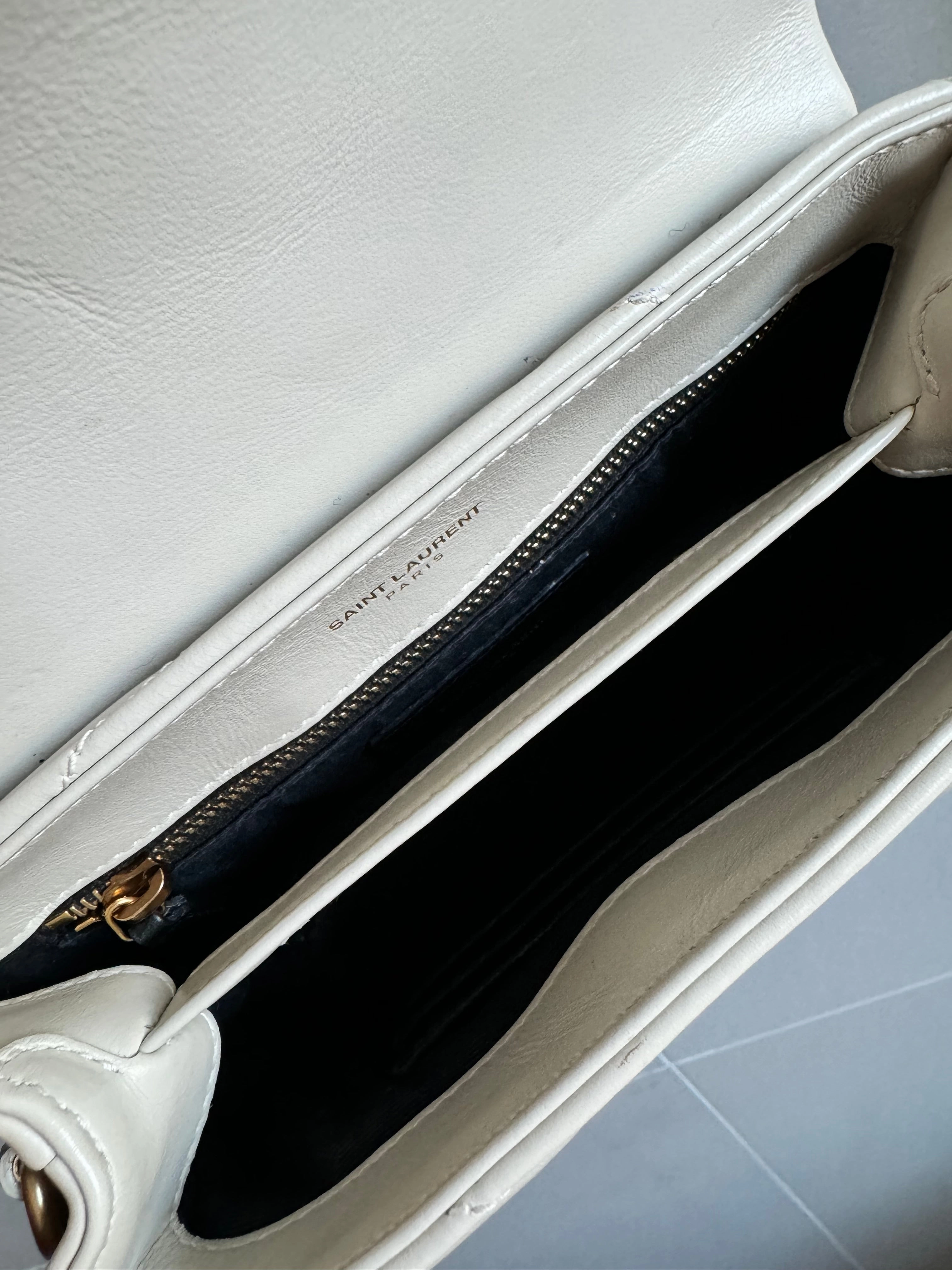 Saint Laurent toy loulou crossbody bag, blanc vintage