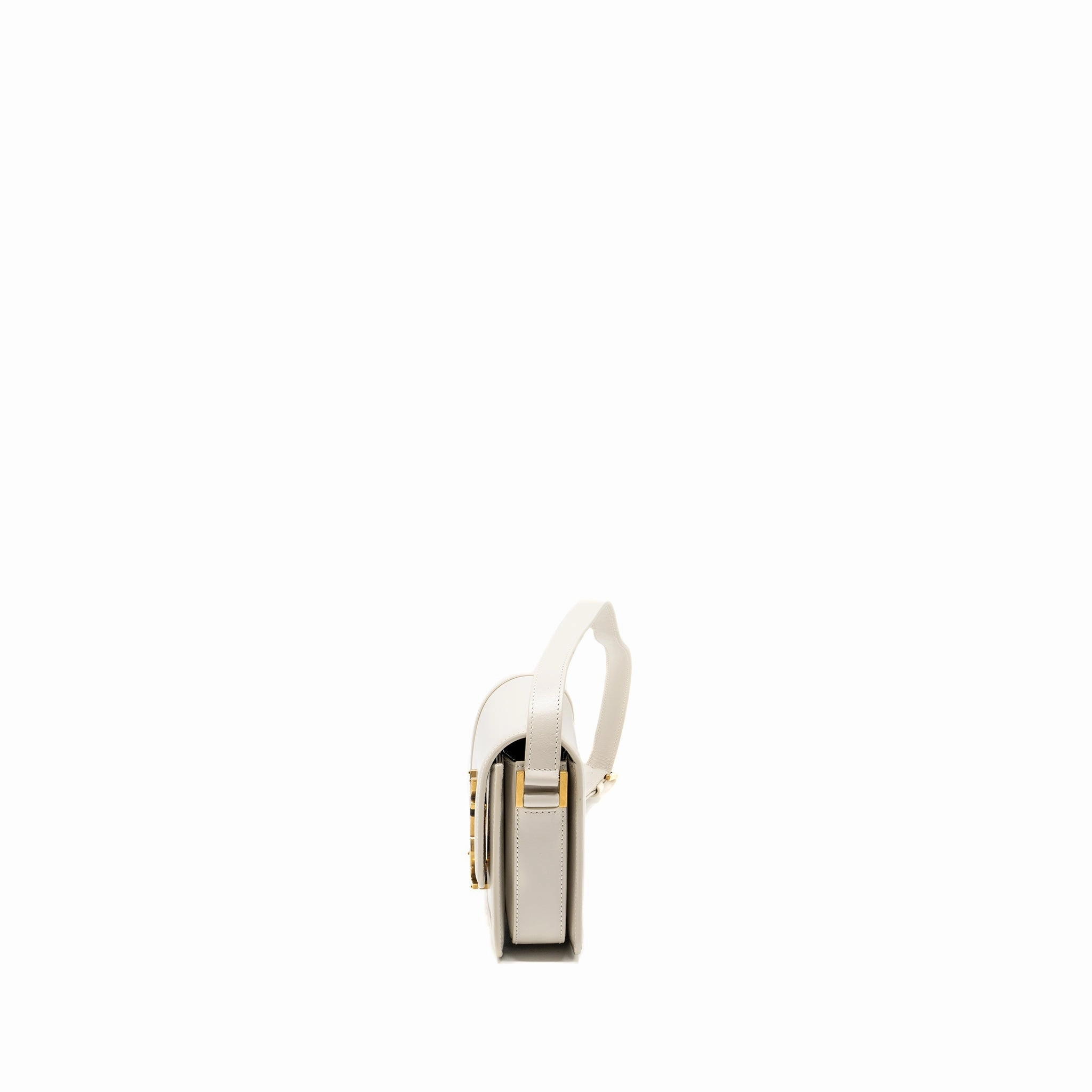 Saint Laurent/YSL Small Solferino Satchel Crossbody Bag White GHW