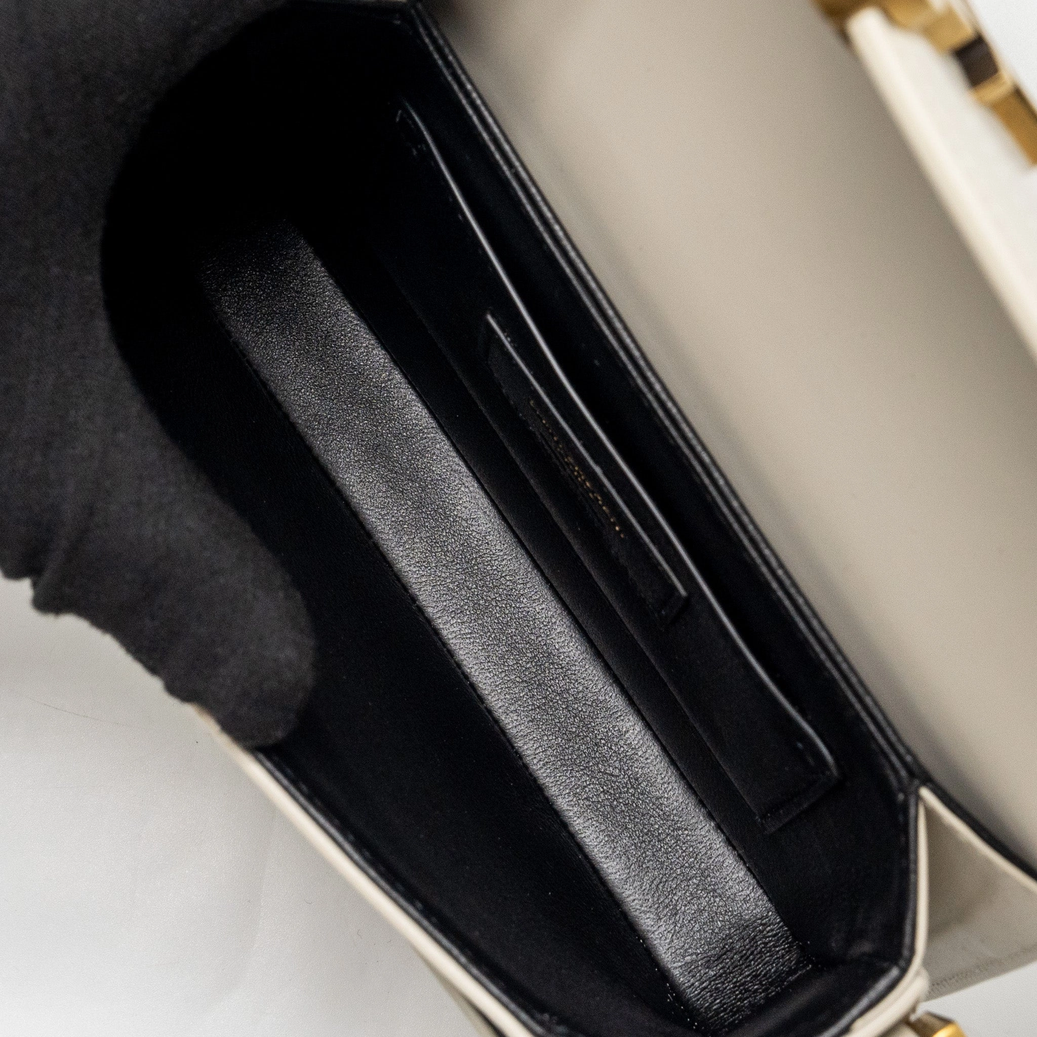 Saint Laurent/YSL Small Solferino Satchel Crossbody Bag White GHW