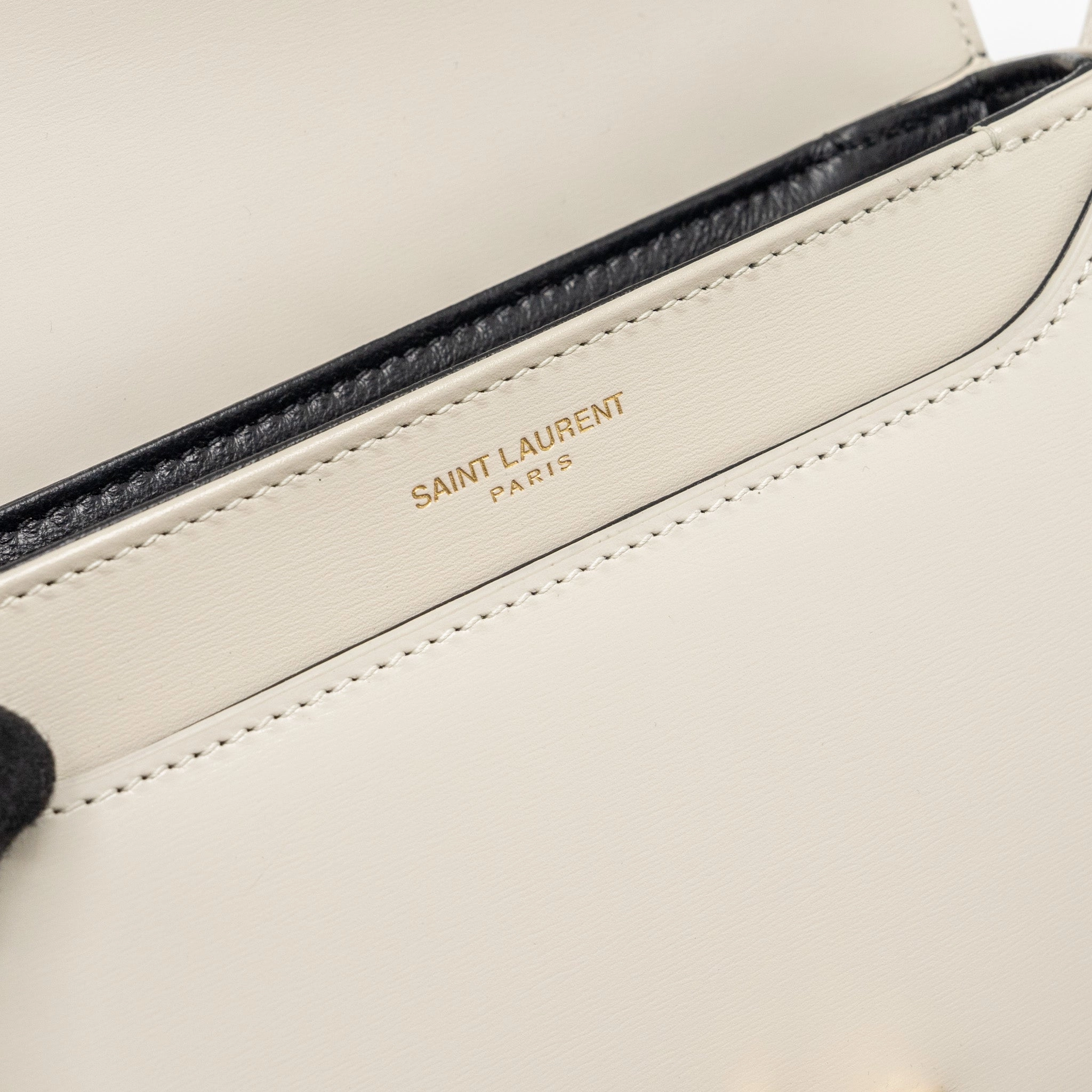 Saint Laurent/YSL Small Solferino Satchel Crossbody Bag White GHW
