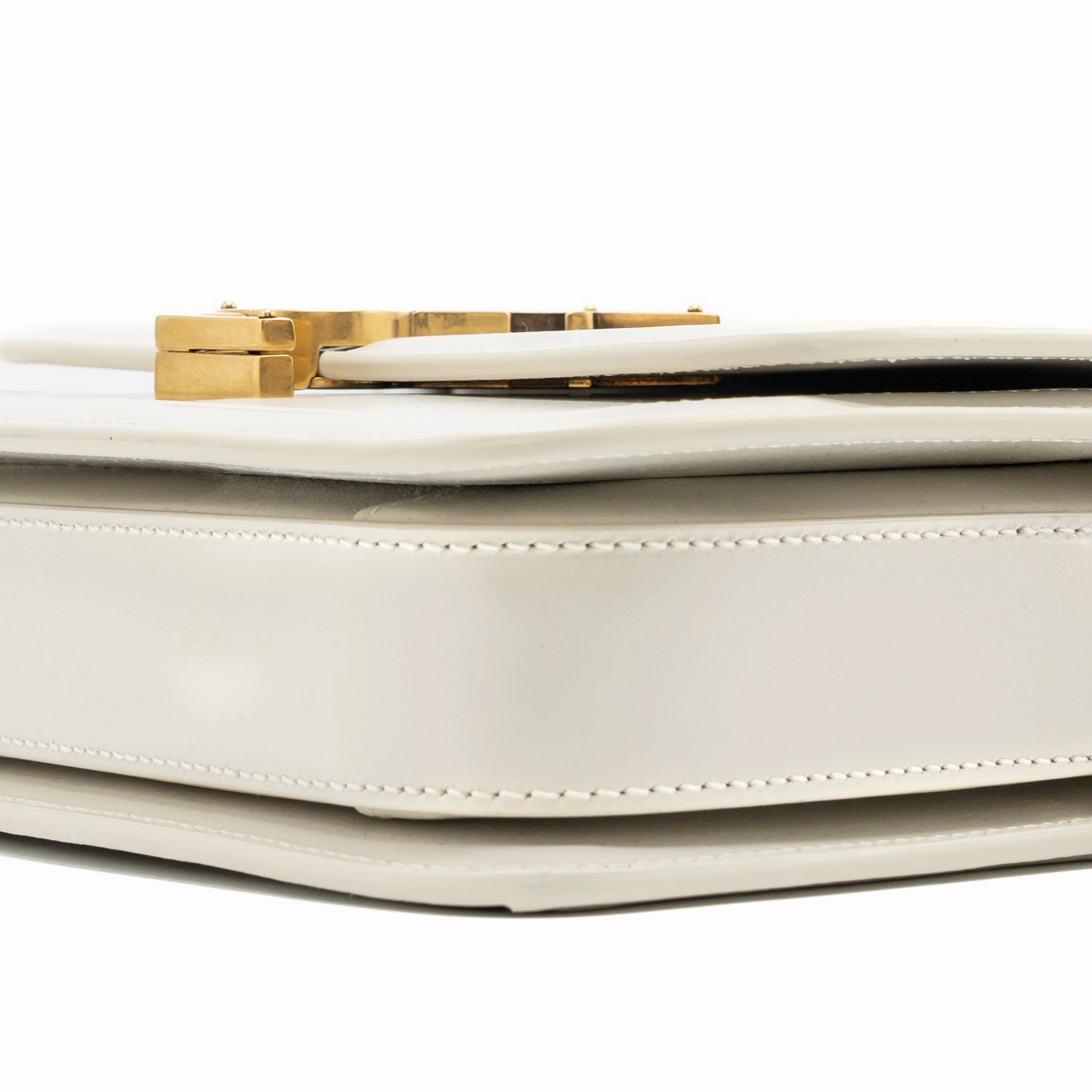 Saint Laurent/YSL Small Solferino Satchel Crossbody Bag White GHW