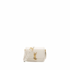 Saint Laurent/YSL Small Solferino Satchel Crossbody Bag White GHW