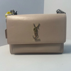 Saint Laurent YSL Sunset Beige Leather Crossbody Bag