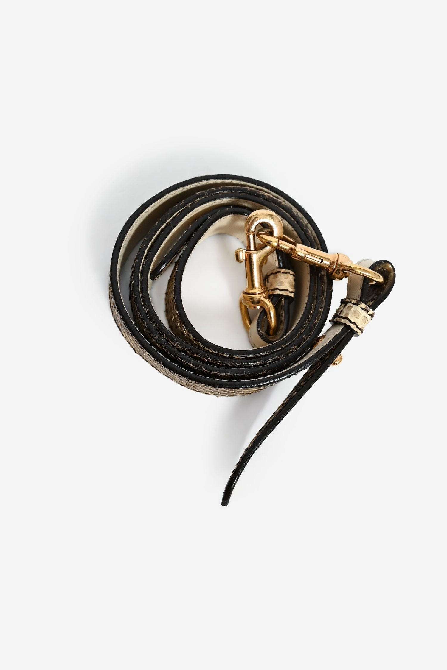 Salvatore Ferragamo Beige Python ' Gancini' Bag with Strap