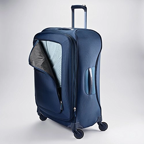 Samsonite Flexis Expandable Softside Carry On Luggage with Spinner Wheels, 20 Inch, Carbon Blue
