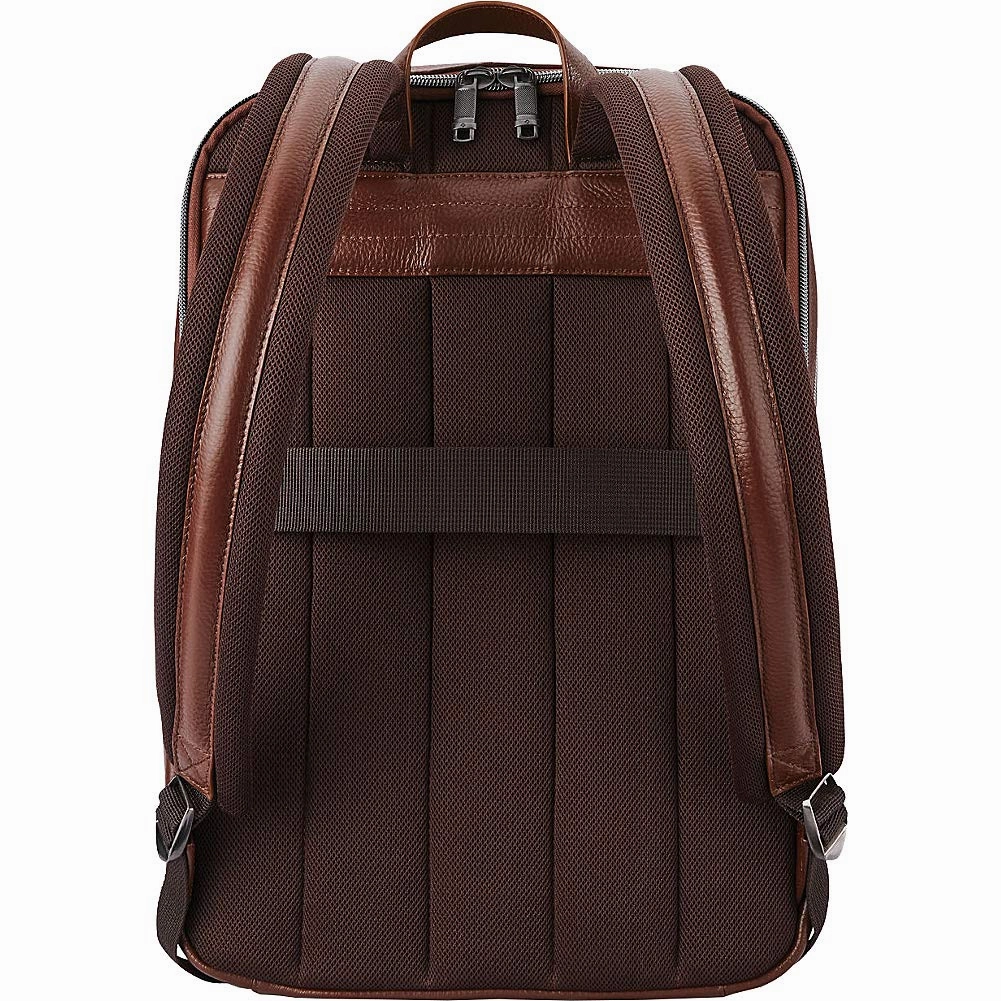 Samsonite Leather Slim Laptop Backpack (Chestnut)