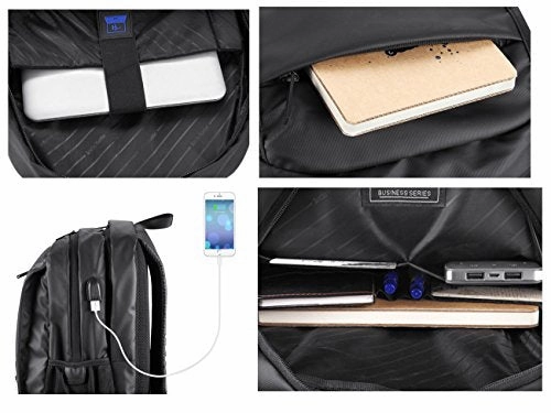School Backpack Boys Bookbags Water Resistant Laptop Computer Bag with USB Charging Port College