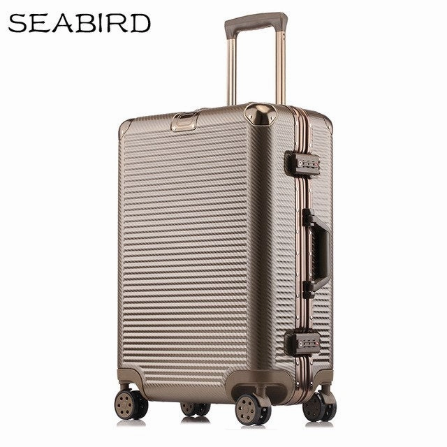 Seabird 20" 24" 26" 28" Aluminum Frame Travel Trolley Luggage Spinner Carry On Cabin Rolling