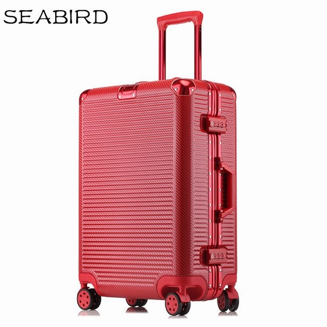 Seabird 20" 24" 26" 28" Aluminum Frame Travel Trolley Luggage Spinner Carry On Cabin Rolling