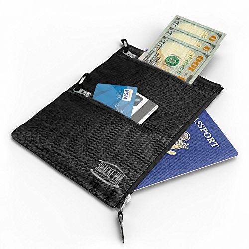 Shacke Hidden Travel Belt Wallet w/RFID Blocker (Black with Black Strap)