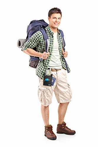 Shacke Hidden Travel Belt Wallet w/RFID Blocker (Black with Black Strap)