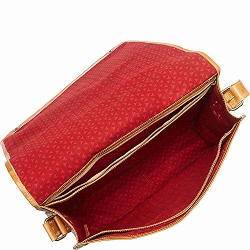 Sharo Leather Bags Computer Messenger Bag (Orange-Yellow)