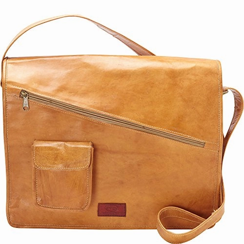 Sharo Leather Bags Computer Messenger Bag (Orange-Yellow)