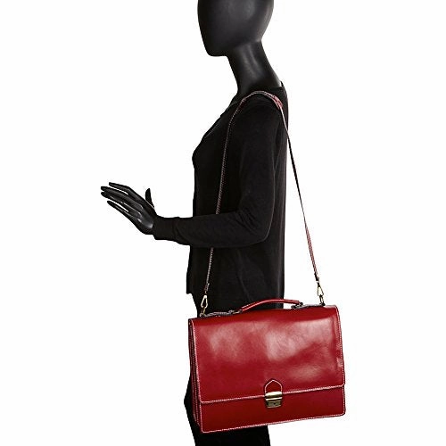 Sharo Leather Bags Thin Style Italian Leather Brief And Messenger Bag (Apricot)