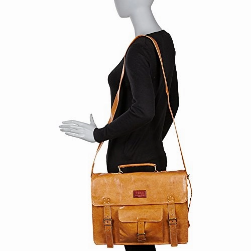 Sharo Leather Bags Women'S Messenger Bag And Brief (Orange-Yellow)