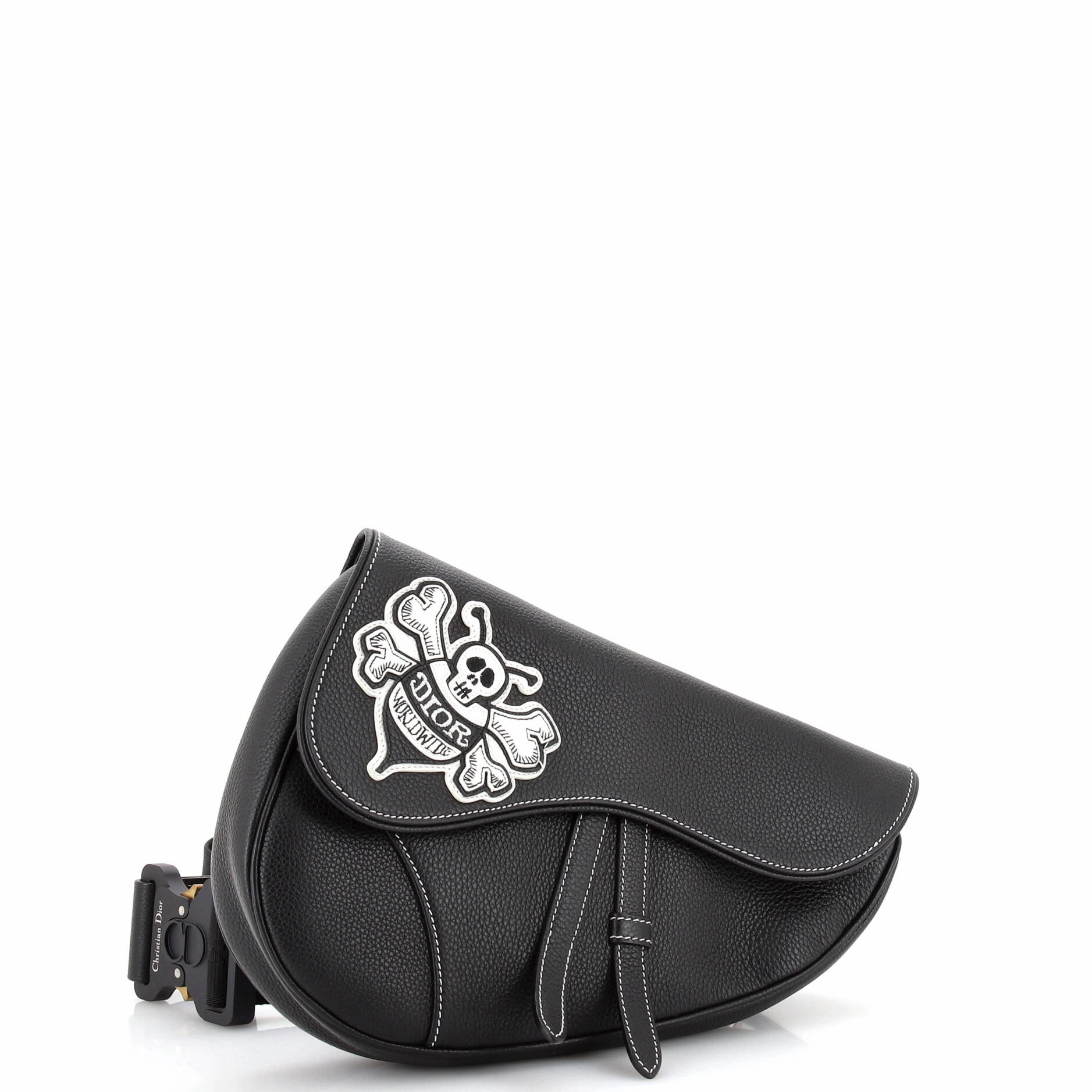 Shawn Stussy Saddle Crossbody Bag Leather with Applique