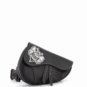 Shawn Stussy Saddle Crossbody Bag Leather with Applique