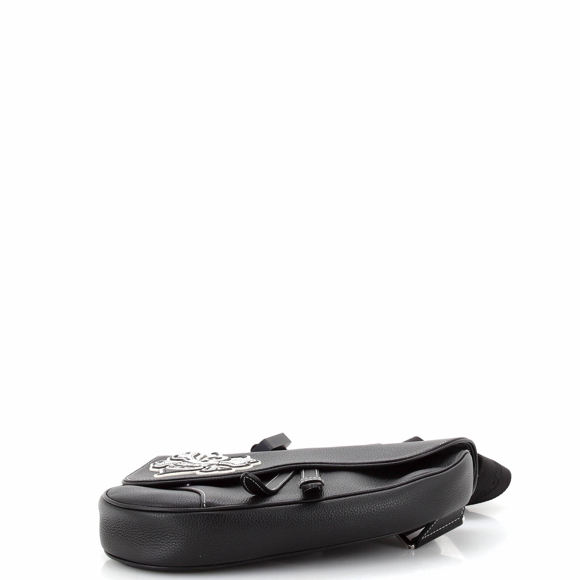 Shawn Stussy Saddle Crossbody Bag Leather with Applique