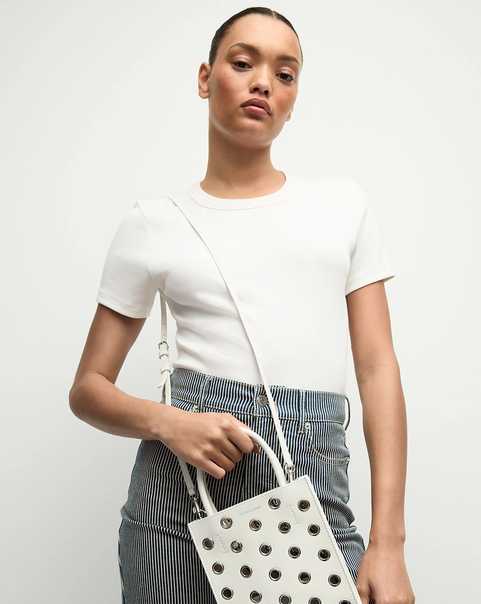 Shopper Bag with Grommet Detailing