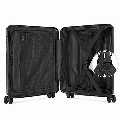 SHOWKOO Carry on Luggage Polycarbonate Durable Hardshell Lightweight Suitcase TSA Lock (Gray, 21 inch)
