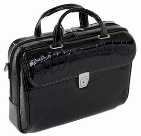Siamod Ignoto 35515 Black Leather Large Ladies Laptop Brief