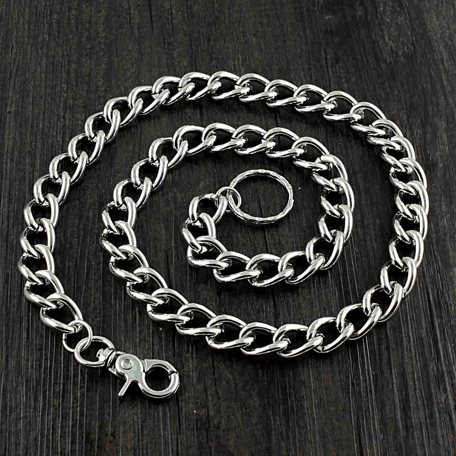 Silver Biker Wallet Chain Long Pants Chain Womens Jeans Chain Long Wallet Chain For Men