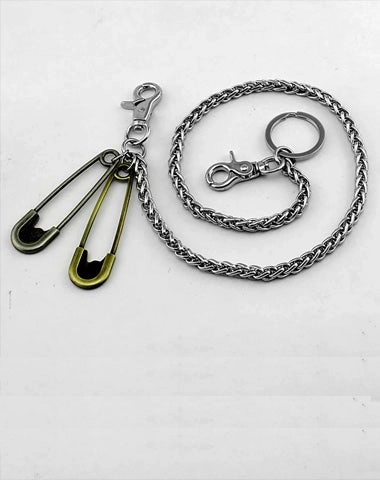 Silver Cool Pin Key Chain Long Wallet Chain Punk Pants Chain Wallet Chain For Men